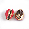 Electroplated Cowrie Shell Beads SSHEL-T008-11G-3