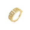 Rack Plating Brass Micro Pave Cubic Zirconia Cuff Finger Rings for Women RJEW-M028-105G-4