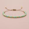 Glass & Brass Round Beads Braided Bead Bracelets RD6595-6-1
