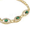 Cubic Zirconia Oval Link Chain Bracelet BJEW-Z069-01G-03-2