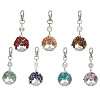 Chakra Natural & Synthetic Gemstone Chips Beads & Alloy Tree of Life Pendant Decorations GG-CJ775D-2