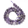 Frosted Natural Amethyst Round Bead Strands G-L357-6mm-07-2