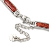 304 Stainless Steel Enamel Rectangle Link Chain Bracelets with Glitter Powder BJEW-S153-04P-03-3