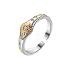 Sun Brass Micro Pave Cubic Zirconia Open Cuff Ring for Men PW-WG0765B-01-1