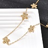 304 Stainless Steel 5-Petal Flower Link Chain Necklaces NJEW-G184-03G-3