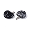 Natural Snowflake Obsidian Pendants G-N362-05P-01-2