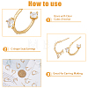 12Pcs 2 Style Brass with Clear Cubic Zirconia Stud Earrings Findings KK-DC0002-88-4