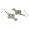 304 Stainless Steel Cross with Sailor's Knot Dangle Earrings for Women EJEW-F320-01P-3