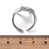 Stafish 304 Stainless Steel Open Cuff Rings for Women RJEW-F174-01P-5