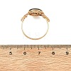 3Pcs Natural Paua Shell with Copper Wire Finger Rings for Women RJEW-JR01112-5