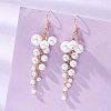 Shell Pearl Round Dangle Earrings EJEW-JE06842-1