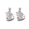 Brass Micro Pave Clear Cubic Zirconia Pendants ZIRC-I038-16P-1