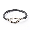 Braided Imitation Cowhide Leather Cord Bracelets for Couple BJEW-JB06443-43