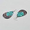 Artificial Leather Teardrop Dangle Earrings EJEW-WH0817-001B-2