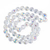 Electroplate Transparent Glass Beads Strands EGLA-N002-34A-C03-2
