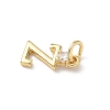 Brass Pave Clear Cubic Zirconia Charms KK-A273-01G-Z-2