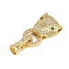 Brass Micro Pave Cubic Zirconia Fold Over Clasps ZIRC-L062-K01-G-1-1