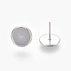 Tarnish Resistant Eco-Friendly 316 Surgical Stainless Steel Stud Earring Settings STAS-F181-01P-10mm-2