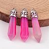 Dyed Bullet Natural Agate Pointed Pendants G-E332-C14-1