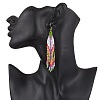 Handmade Glass Seed Beads Arrow Dangle Earrings EJEW-MZ00539-01-3