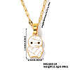 Stainless Steel Enamel Halloween Mummy Pendant Dapped Chain Necklaces EI8911-3