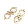 Brass Micro Pave Cubic Zirconia Bowknot Infinity Connector Charms KK-P350-23G-2
