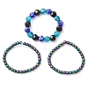 3Pcs Round Glass Beads Stretch Rings for Unisex RJEW-JR00749-5