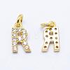 Brass Micro Pave Grade AAA Cubic Zirconia Charms ZIRC-P067-11G-R-NR-1