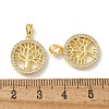 Brass Micro Pave Cubic Zirconia Pendents KK-R210-21G-01-3