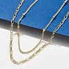 Brass Double Layer Necklaces NJEW-D302-53G-2