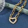 304 Stainless Steel Rhinestone Link Bracelets BJEW-P396-01D-G-3