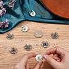 8Pcs 4 Styles Alloy & Natural African Turquoise(Jasper) & Natural Carnelian & Natural Black Stone & Dyed Natural Blue Agate Decorative Rivets HJEW-CP00084-3
