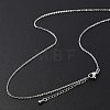 Brass Rolo Chains Necklaces for Women NJEW-D302-43P-3