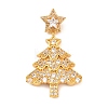 Christmas Brass Micro Pave Cubic Zirconia Pendants KK-F922-01G-1