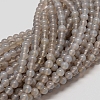 Natural Grey Agate Beads Strands G-G583-6mm-08-2