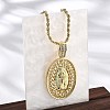 Brass Cubic Zirconia Pendant Necklaces for Women NJEW-U034-01B-G-2