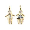 Brass Micro Pave Cubic Zirconia Pendants KK-D339-02G-03-1