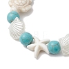 Synthetic Turquoise Beaded Stretch Bracelets BJEW-JB11861-4