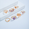 7Pcs Alloy Rhinestone Plain Band Rings PW-WGC2D76-01-3