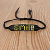 Word Smile Loom Pattern Miyuki Seed Beads Bracelets for Women BJEW-Z013-29-3