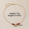 Synthetic Goldstone Hexagon Heishi Beads & 304 Stainless Steel Paperclip Chain Necklaces for Women SG1071-2-2
