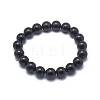 Synthetic Black Stone Bead Stretch Bracelets BJEW-K212-B-032-2