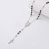 Vintage Resin Cube Rosary Bead Necklaces PH8677-4-1