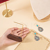 Iron L Shaped Dangle Earring Display Stands with Wooden Trays EDIS-TAC0003-01-7
