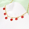Valentine's Day Brass Enamel Red Heart Pendant Necklaces for Women NJEW-A071-13A-G-3