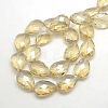 Electroplate Crystal Glass Teardrop Beads Strands EGLA-F067B-10-2