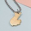 Stainless Steel Couple Fox Pendant Box Chain Necklaces Set PW-WG38AEC-01-4