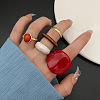 5Pcs Alloy with Resin Finger Rings FS-WGD69ED-01-1