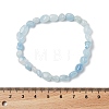 Natural Aquamarine Bead Stretch Bracelets X-BJEW-K213-54-3