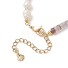 Natural Amethyst & Cultured Freshwater Pearl Beaded Bracelets for Women BJEW-JB13249-02-4